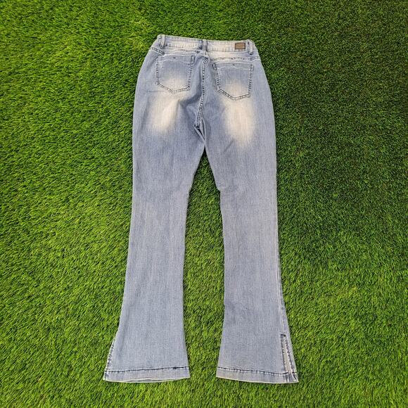 Vintage Y2K Flared Jeans Womens 3/4 28x32 Blue - Picture 2 of 16